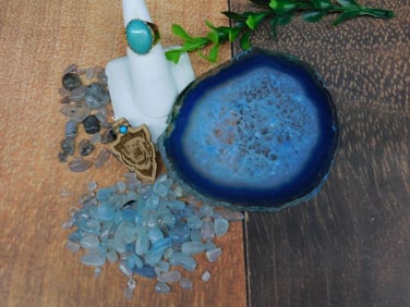 MIXED LOT AQUAMARINE ROCK STONE LAPIDARY SPECIMEN