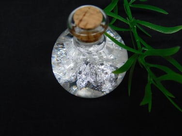 SILVER FLAKES IN BOTTLE ROCK STONE LAPIDARY SPECIMEN