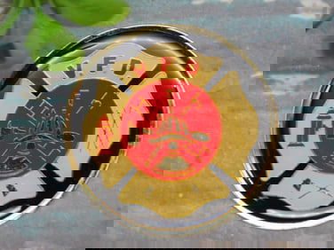 FIRE DEPARTMENT CABOCHON MEDALLION