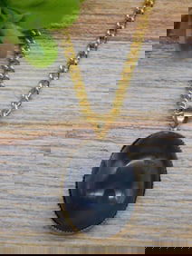 GENUINE STONE PENDANT ON CHAIN NECKLACE ROCK STONE LAPIDARY SPECIMEN