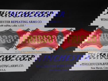 WINCHESTER AND FRISCO ADVERTISING STICKERS