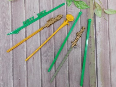 Collection of 5 Vintage Swizzle Sticks