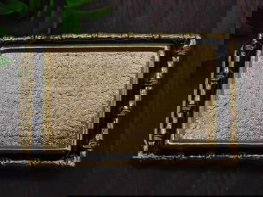 Gold-Tone Rectangular Belt Buckle With Textured Design