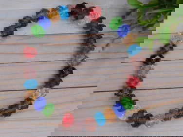 Multicolored Faceted Bead Stretch Bracelet