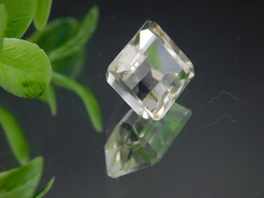 Faceted Rectangular-Cut Transparent Gemstone Rock Stone Lapidary Specimen