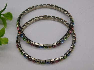 Stretchable Colorful Rhinestone Bracelets