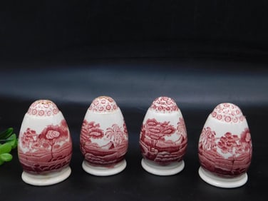 COPELAND SPODE TOWER PINK SALT AND PEPPER SHAKERS VINTAGE ANTIQUE