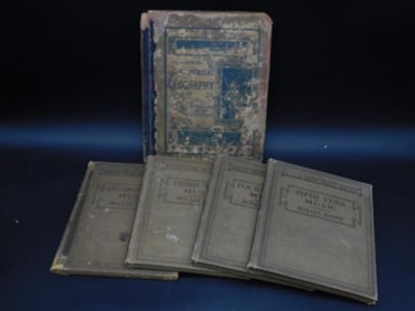 1915 HOLLIS DANN MUSIC COURSE BOOKS AND 1883 ELEMENTARY GEOGRAPHY VINTAGE ANTIQUE BOOKS