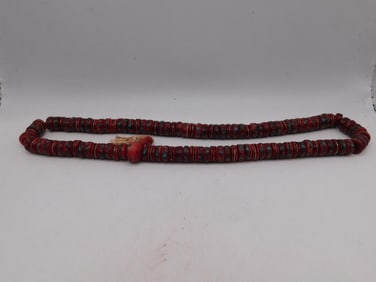 AFRICAN TRADE BEAD NECKLACE ROCK STONE LAPIDARY SPECIMEN