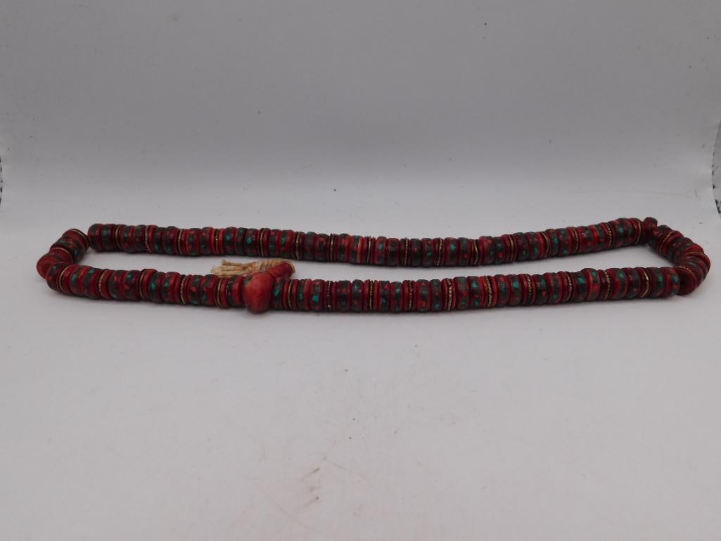 AFRICAN TRADE BEAD NECKLACE ROCK STONE LAPIDARY SPECIMEN: AFRICAN TRADE BEAD NECKLACE ROCK STONE LAPIDARY SPECIMEN