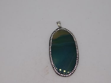 AGATE SLICE PENDANT ROCK STONE LAPIDARY SPECIMEN