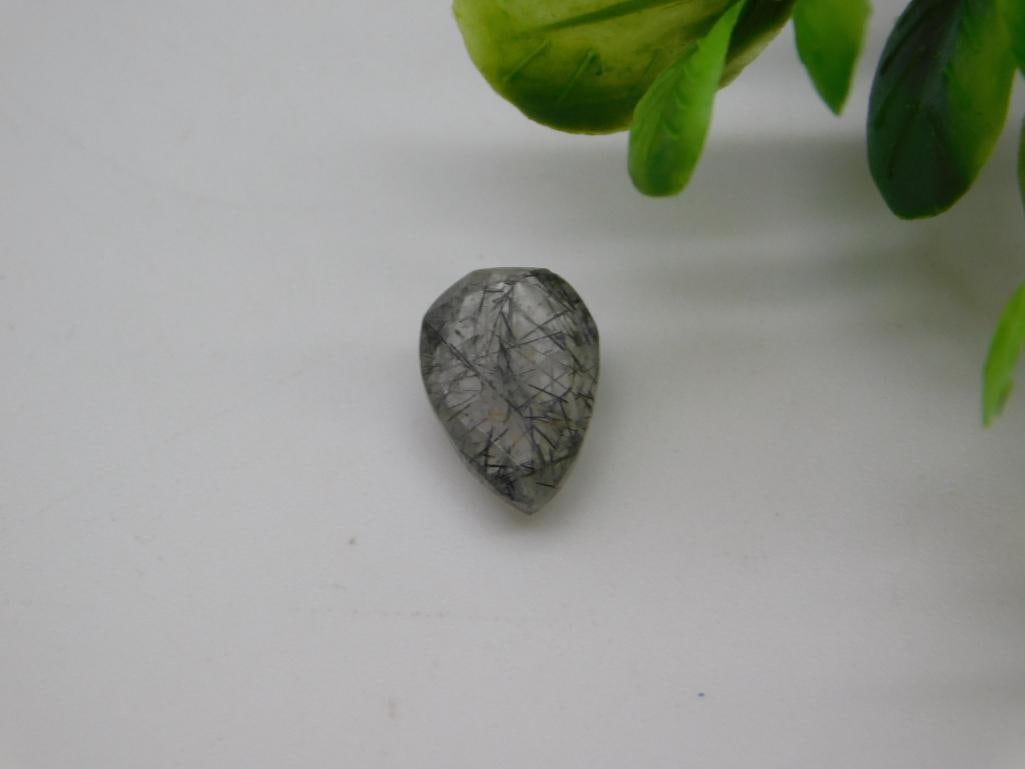 TOURMALATED QUARTZ ROCK STONE LAPIDARY SPECIMEN: TOURMALATED QUARTZ ROCK STONE LAPIDARY SPECIMEN