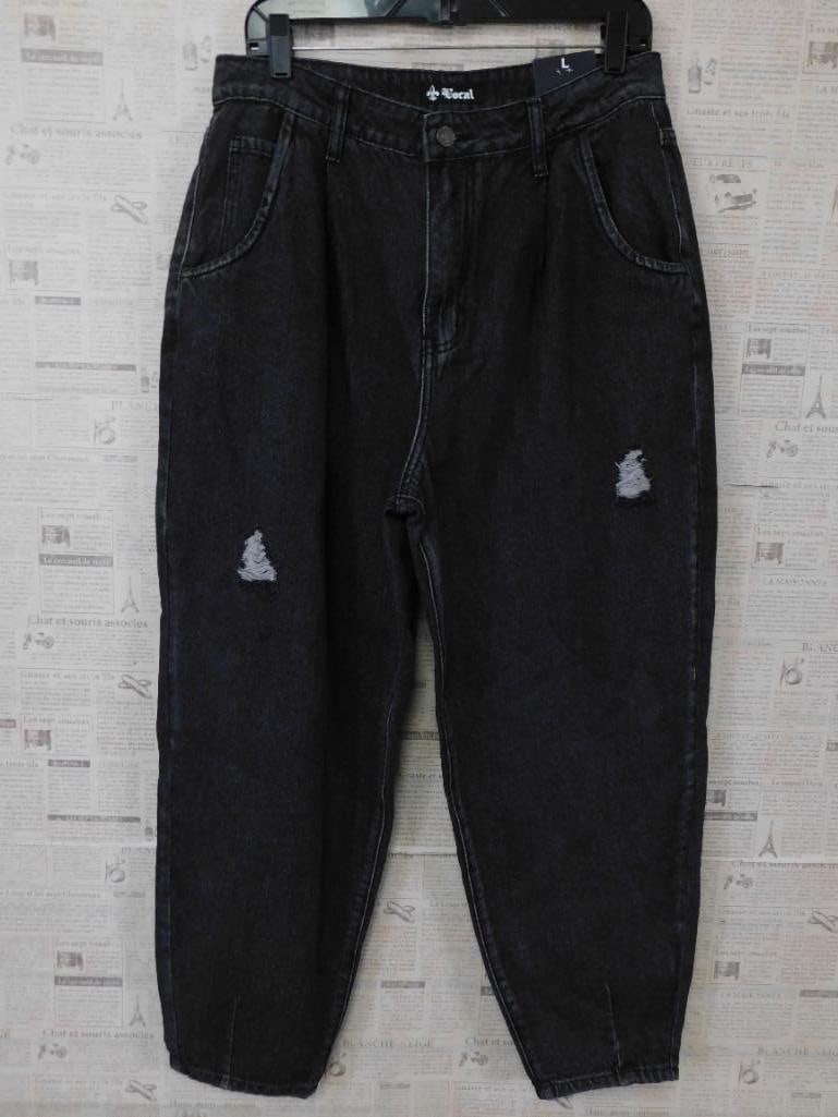 NEW VOCAL BLACK DENIM JEANS SIZE LARGE NWT BOUTIQUE CLOTHING (1 of 4)