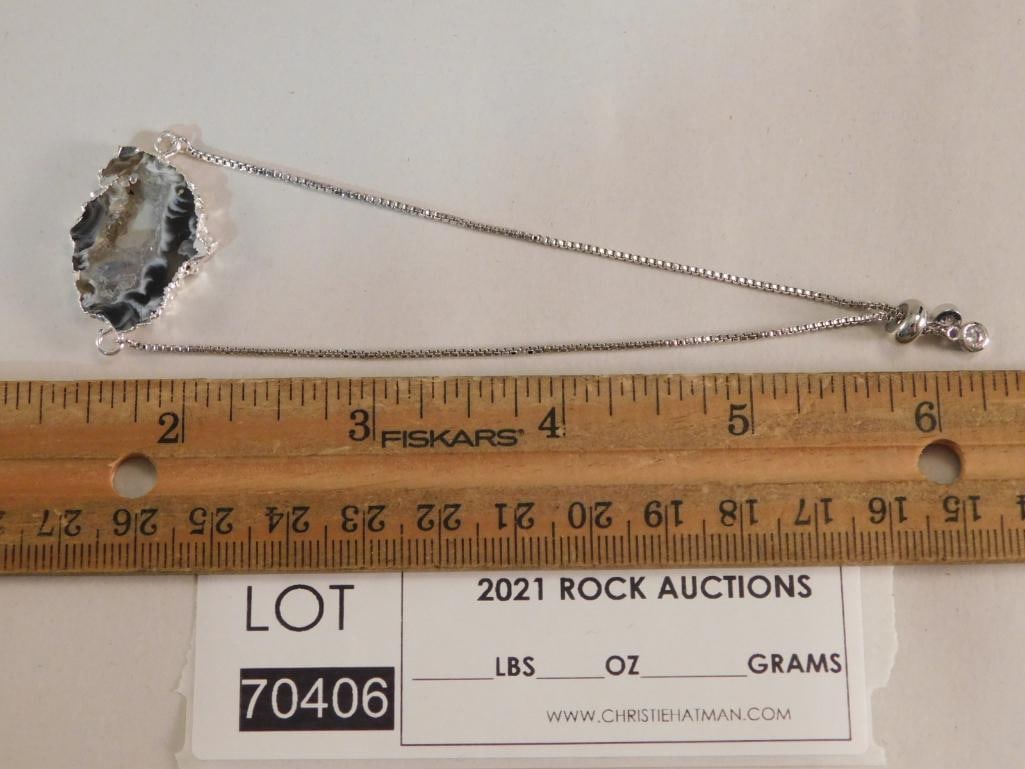 GEODE SLICE PENDANT ADJUSTABLE BRACELET - 2