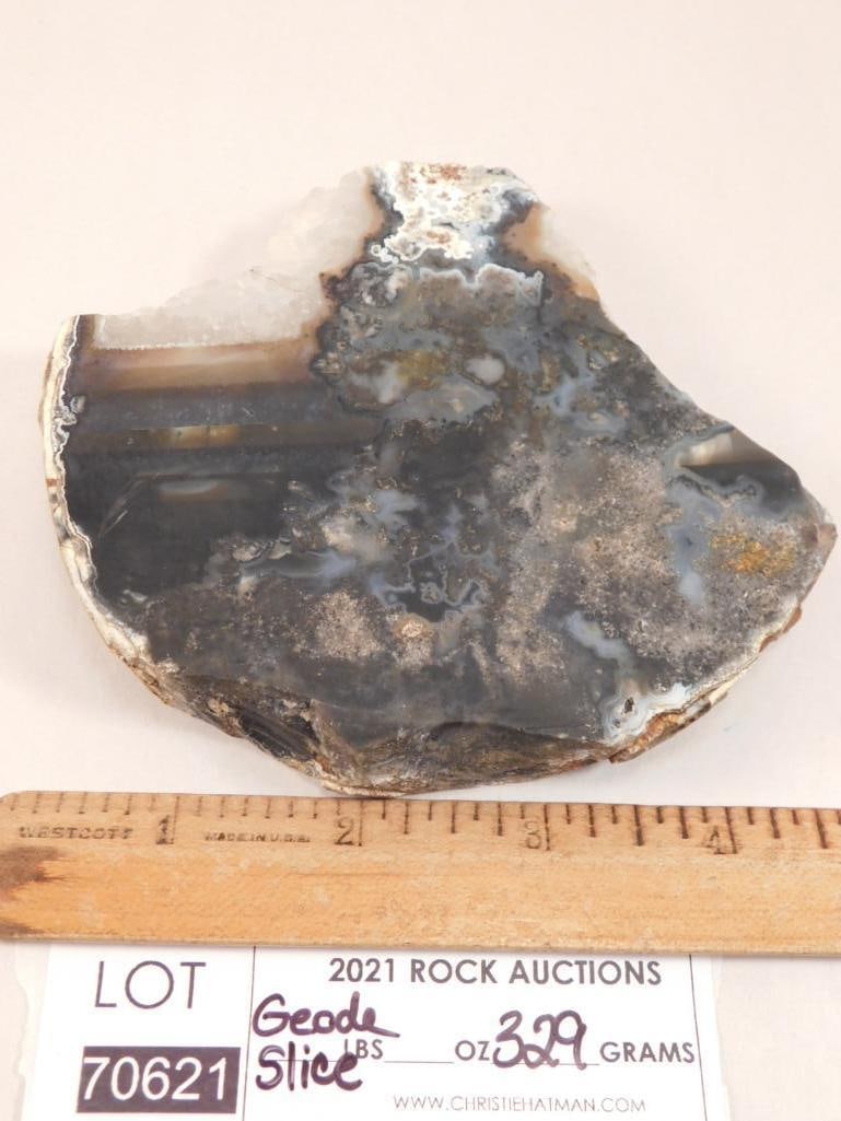GEODE SLICE ROCK STONE LAPIDARY SPECIMEN - 2