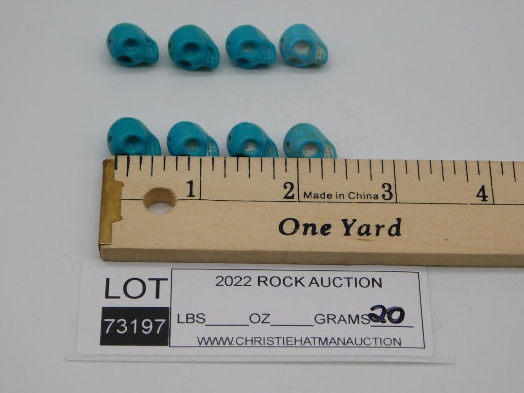 BEADED SKULLS TURQUOISE - 2