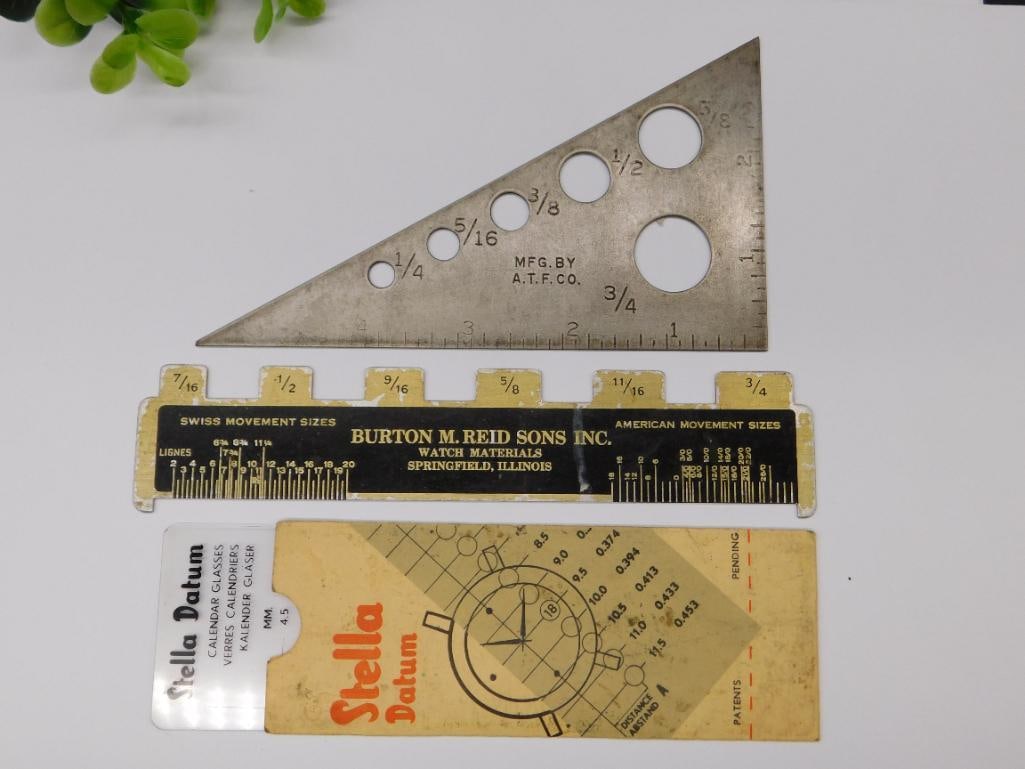 Vintage Measuring Tools and Conversion Guides Set WATCHMAKER WATCHMAKING TOOLS (1 of 2)