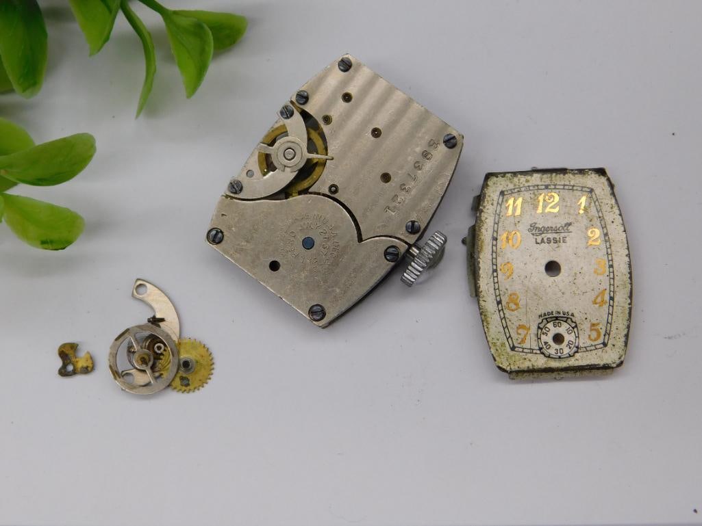 Vintage Ingersoll Watch Movement and Dial Lot WATCHMAKER WATCHMAKING TOOLS (1 of 3)