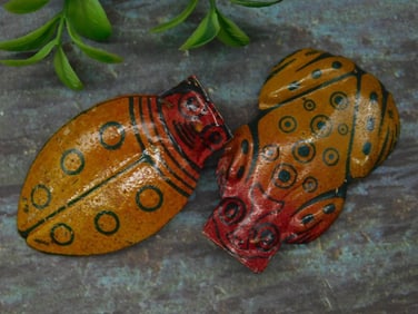 Pair of Metal Ladybug JUMPING TOYS
