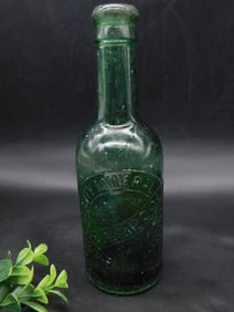 RARE EUROPEAN BLOB TOP GLASS MINERAL WATER BOTTLE VINTAGE ANTIQUE