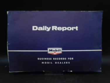 AUTOMOBILIA VINTAGE ADVERTISING MOBIL DAILY REPORT BUSINESS RECORDS FOR MOBIL DEALERS VINTAGE