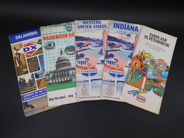 STANDARD DX ROAD MAPS ASSORTED STATES VINTAGE ANTIQUE AUTOMOBILIA