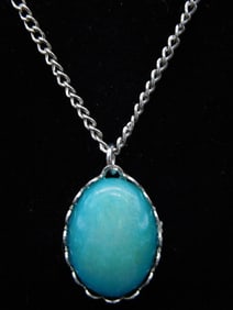 GENUINE STONE PENDANT ON CHAIN NECKLACE ROCK STONE LAPIDARY SPECIMEN