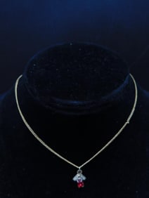 GENUINE STONE PENDANT ON CHAIN NECKLACE