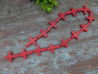 STONE CROSS BEADS ROCK STONE LAPIDARY SPECIMEN