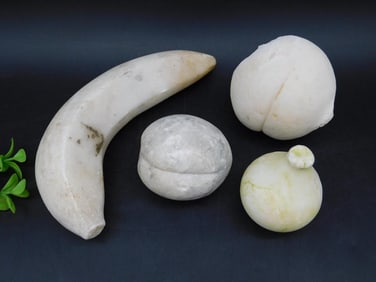 CARVED MARBLE ALABASTER FRUIT VINTAGE ANTIQUE