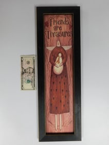 Framed Artwork with ?Friends Are Treasures? Text