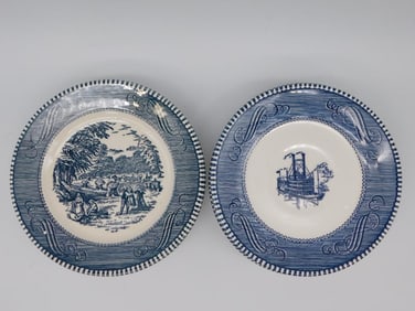 ROYAL CURRIER & IVES PLATES VINTAGE ANTIQUE