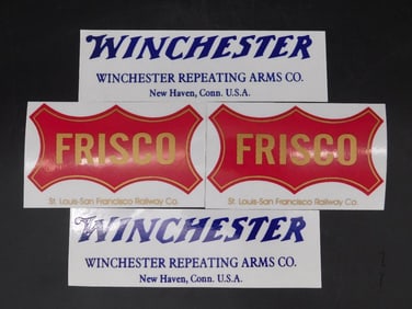 WINCHESTER AND FRISCO ADVERTISING STICKERS