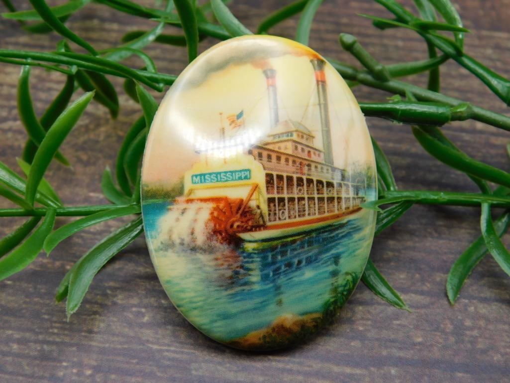 STEAM BOAT CABOCHON ROCK STONE LAPIDARY SPECIMEN: STEAM BOAT CABOCHON ROCK STONE LAPIDARY SPECIMEN