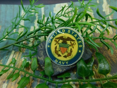 UNITED STATES NAVY CABOCHON ROCK STONE LAPIDARY SPECIMEN