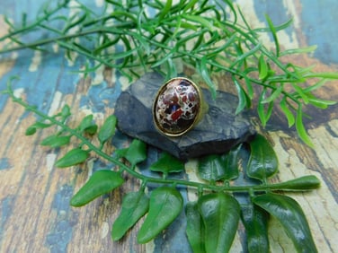 BRECCIATED JASPER RING ROCK STONE LAPIDARY SPECIMEN