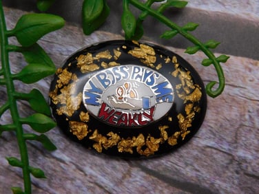 GOLD FLAKE MY BOSS CABOCHON ROCK STONE LAPIDARY SPECIMEN