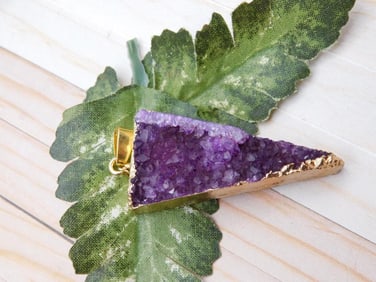 DRUZY QUARTZ PENDANT ROCK STONE LAPIDARY SPECIMEN