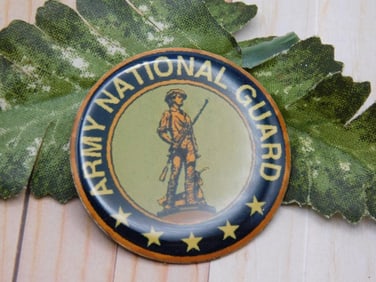 ARMY NATIONAL GUARD CABOCHON ROCK STONE LAPIDARY SPECIMEN