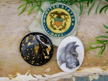 MIXED CABOCHON LOT ROCK STONE LAPIDARY SPECIMEN