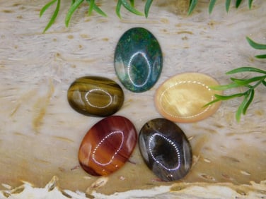 MIXED CABOCHON LOT ROCK STONE LAPIDARY SPECIMEN