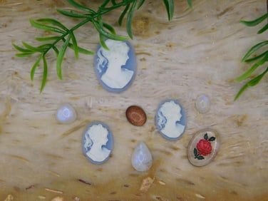 MIXED CABOCHON LOT ROCK STONE LAPIDARY SPECIMEN