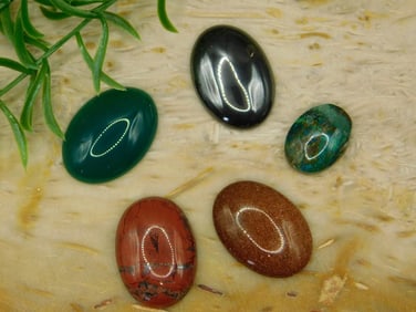 MIXED CABOCHON LOT ROCK STONE LAPIDARY SPECIMEN