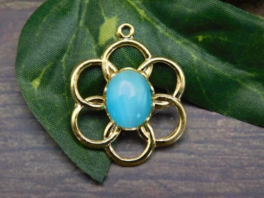 CATS EYE FLOWER PENDANT ROCK STONE LAPIDARY SPECIMEN