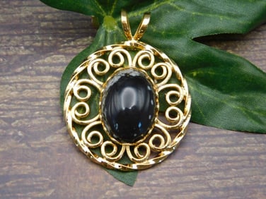 SNOWFLAKE OBSIDIAN PENDANT ROCK STONE LAPIDARY SPECIMEN