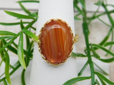 BANDED AGATE RING ROCK STONE LAPIDARY SPECIMEN