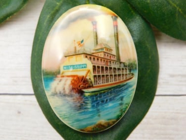 STEAM BOAT CABOCHON ROCK STONE LAPIDARY SPECIMEN