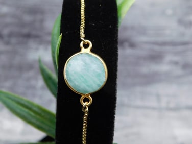 AMAZONITE ADJUSTABLE BRACELET ROCK STONE LAPIDARY SPECIMEN