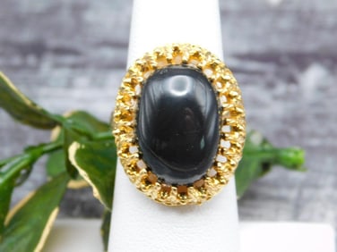 SNOWFLAKE OBSIDIAN RING ROCK STONE LAPIDARY SPECIMEN