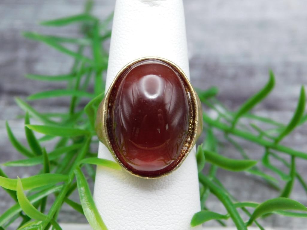 CARNELIAN RING ROCK STONE LAPIDARY SPECIMEN: CARNELIAN RING ROCK STONE LAPIDARY SPECIMEN